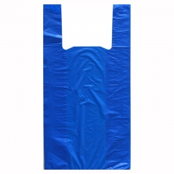 Пакет майка ПНД синяя 45(+20)х75(17мкм) 1/100/1000 шт.